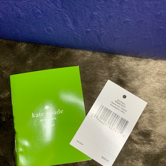 KATE SPADE Charm City Ostrich Purse in French Navy - Picture 2 of 4